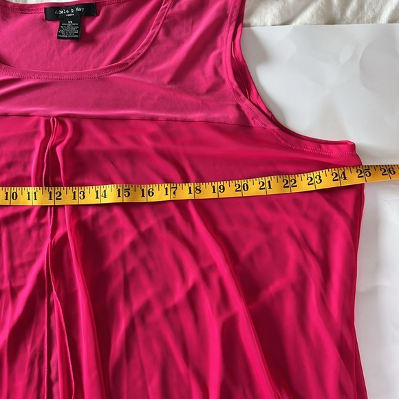 Adele and May woman layered tank top sheer outer layer sleeveless fuscia sz 3X - Picture 12 of 13